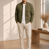 Men's suede bomber jacket