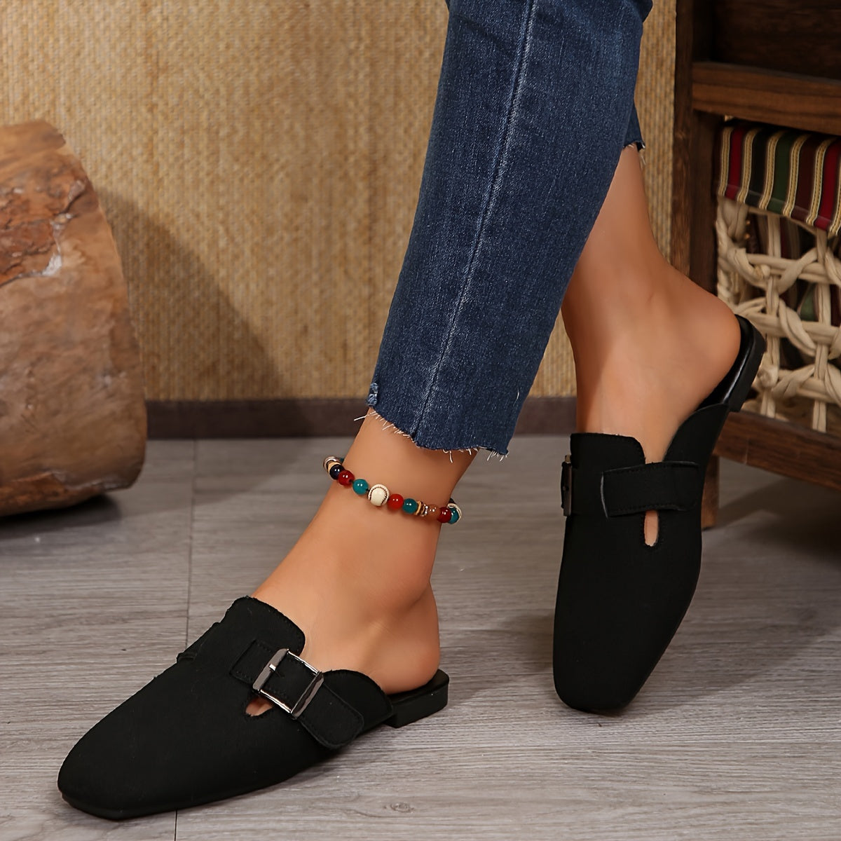 Bavane | Women's Loafers with Square Toe and Buckle