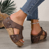 Lorraine | Womens Orthopedic Sandals with Wedge Sole and Zip Closure
