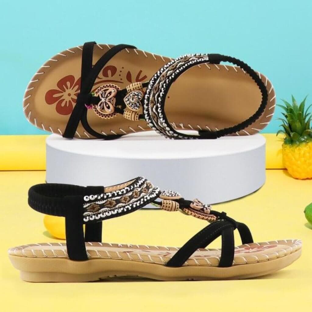 Bavane | Women's Orthopedic Sandals with Elastic Straps and Platform Sole