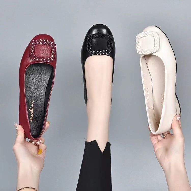 Women's Ballerina Shoes with Orthopedic Insole and PU Upper