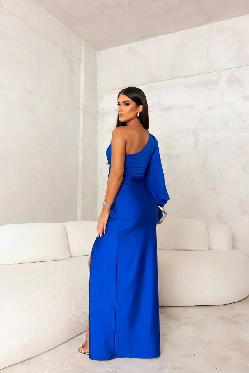 Women's Evening Dress | Asymmetrical One-shoulder Maxi