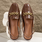 Women's Sandals with Buckle Closure and Square Toe