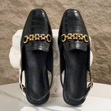 Women's Sandals with Buckle Closure and Square Toe