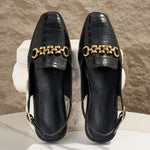 Women's Sandals with Buckle Closure and Square Toe