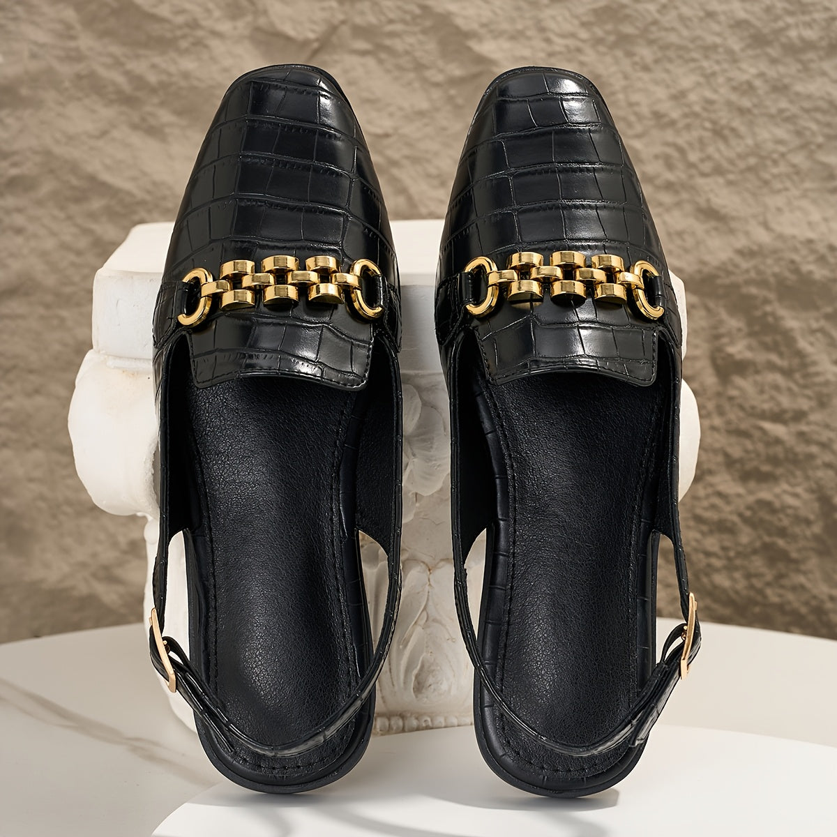 Bavane | Women's Sandals with Buckle Closure and Square Toe