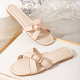 Ottilia | Women's Sandals with Criss Cross Straps and Flat Sole