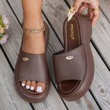 Women's Platform Slippers with Open Toe and Slip-On