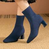Women's High Heel Boots with Zip Closure and Textured Surface