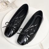 Women's Flat Shoes with Square Toe and Slip On