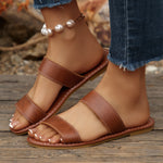Women's Flat Sandals with Open Toe and Slip-On
