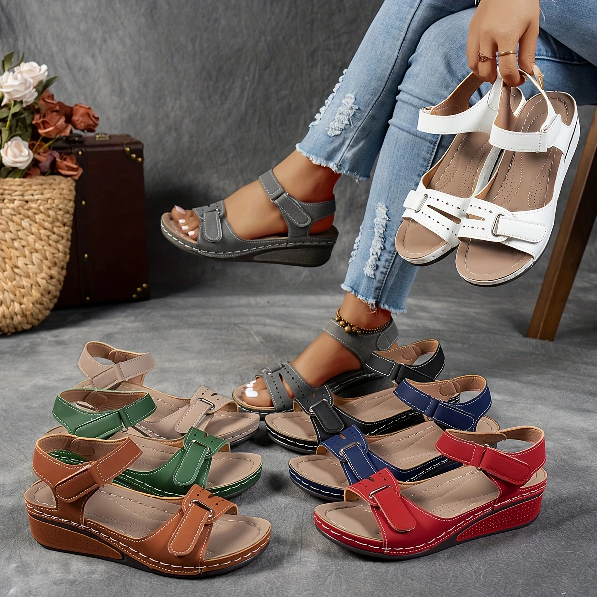 Bavane | Women's Orthopedic Sandals with Cushioned Footbed and Wedge Sole