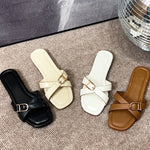 Women's Sandals with Criss Cross Straps and Flat Sole