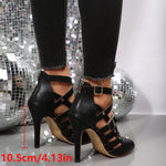 Women's Sandals with Open Toe and Back Zipper