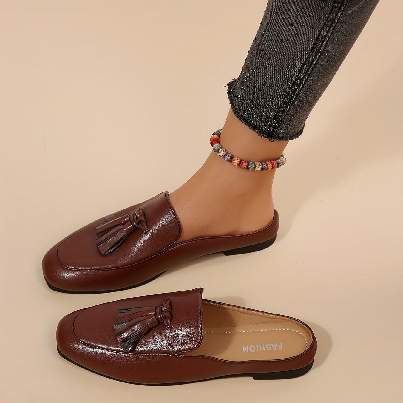 Women's Loafer Shoes with Slip On and Plain Toe