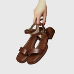 Women's Block Heel Sandals with Cushioned Insole and Minimalist Design
