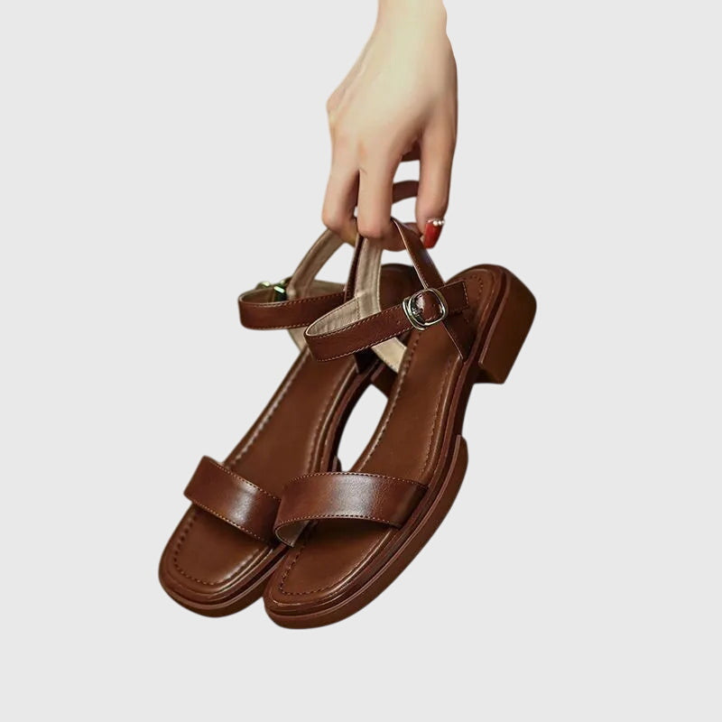 Women's Block Heel Sandals with Cushioned Insole and Minimalist Design
