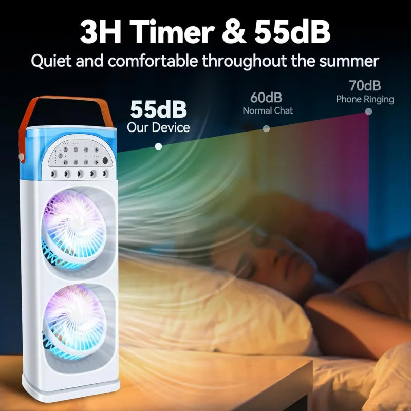 Mini Portable Air Conditioner with Humidifier & LED Light
