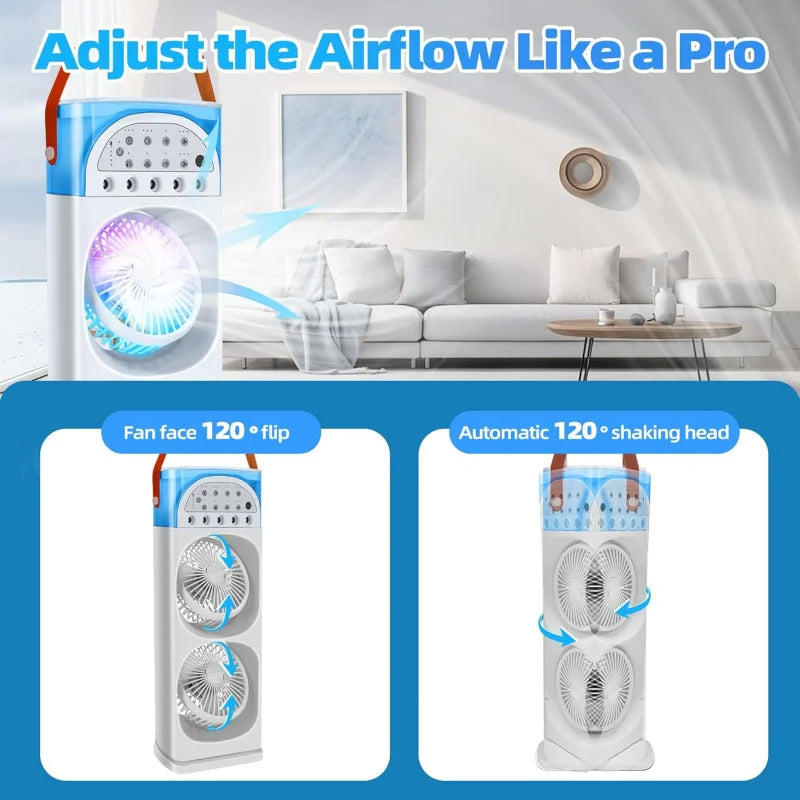 Mini Portable Air Conditioner with Humidifier & LED Light