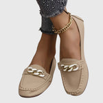 Women's Flat Loafers with Chain Detail and Slip On