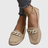 Women's Flat Loafers with Chain Detail and Slip On