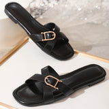 Ottilia | Women's Sandals with Criss Cross Straps and Flat Sole