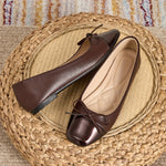 Women's Flat Shoes with Square Toe and Slip On