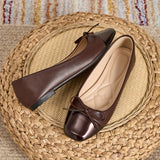 Women's Flat Shoes with Square Toe and Slip On