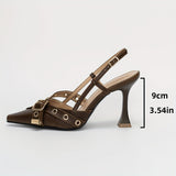 Priscilla | Women's Heels with Buckle Closure and Stiletto Heel