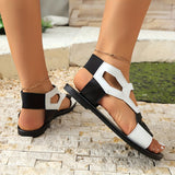 Women's Flat Sandals with Dual Tone Design and Cushioned Insole