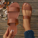 Women's Flat Sandals with Open Toe and Slip-On