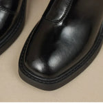 Women's Ankle Boots with Square Toe and Block Heel