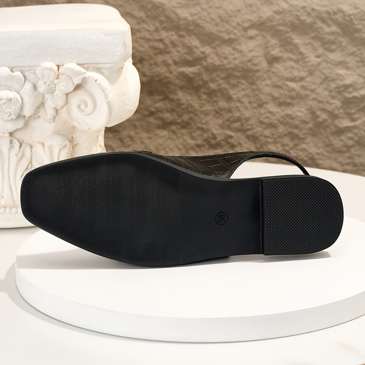 Women's Sandals with Buckle Closure and Square Toe
