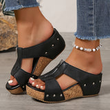 Lorraine | Womens Orthopedic Sandals with Wedge Sole and Zip Closure