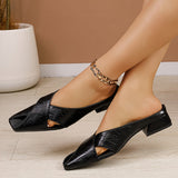 Etta | Women's Mule Shoes with Square Toe and Strap