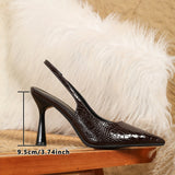 Women's High Heel Shoes with Pointed Toe and Slip-On