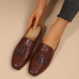 Women's Loafer Shoes with Slip On and Plain Toe
