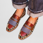 Women's Loafers with Leather Upper and Cushioned Insole