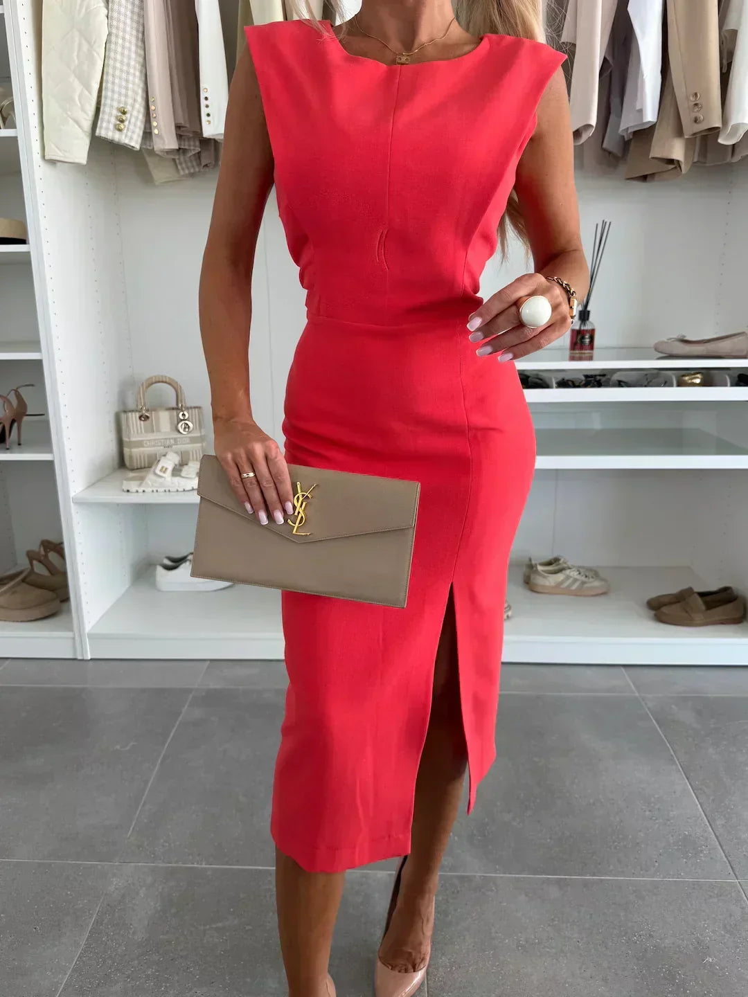 Women’s Dress | Sleeveless Midi Slit