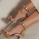 Women's Heels with Ankle Strap and Pointed Toe