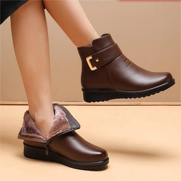 Women's Orthopedic Boots with Leather Upper and Supportive Sole