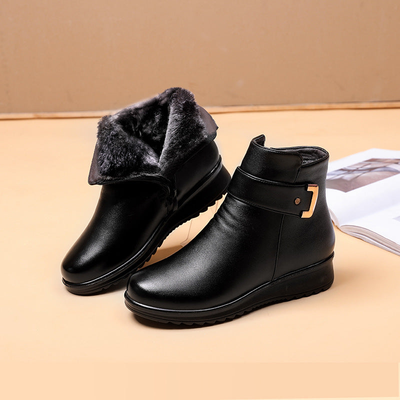 Women's Orthopedic Boots with Leather Upper and Supportive Sole