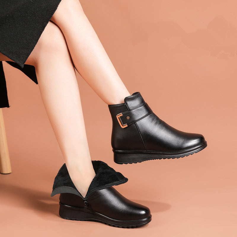 Women's Orthopedic Boots with Leather Upper and Supportive Sole