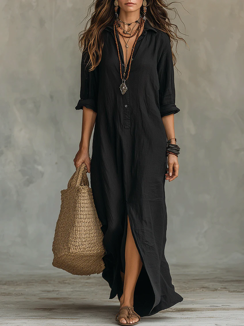 Women's Shirt Dress | Long Sleeve Button-Front