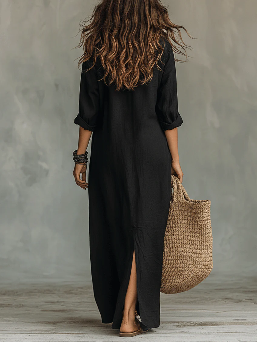Women's Shirt Dress | Long Sleeve Button-Front