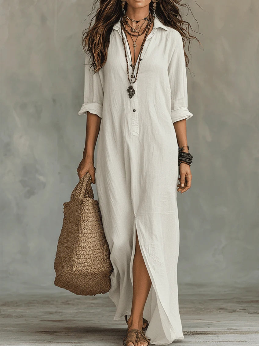 Women's Shirt Dress | Long Sleeve Button-Front