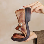 Women's Mary Jane Sandals with Adjustable Strap and Cushioned Insole
