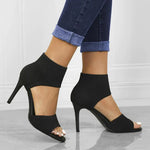 Women's Sandals with Strappy Upper and High Heel