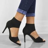 Women's Sandals with Strappy Upper and High Heel