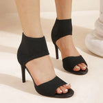 Women's Sandals with Strappy Upper and High Heel